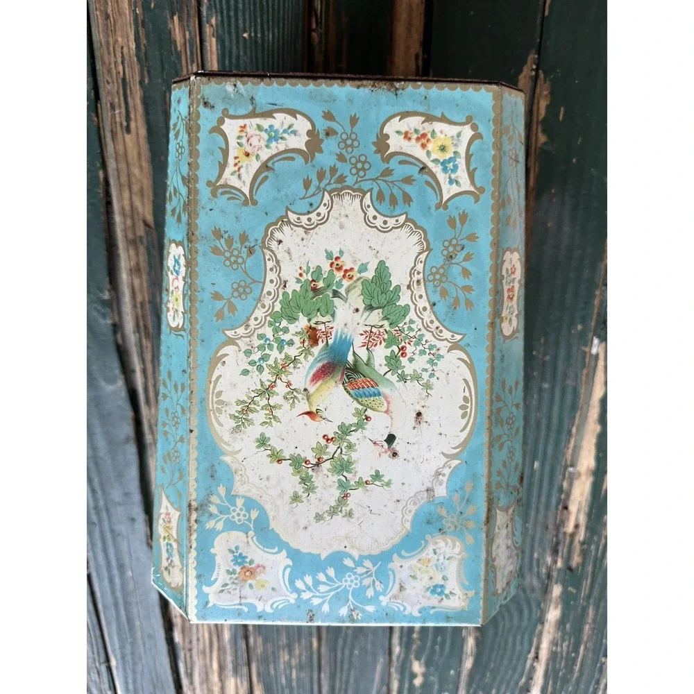 Baret Ware Metal Tole Waste Basket Botanicals Pheasant Birds‎ cottage core